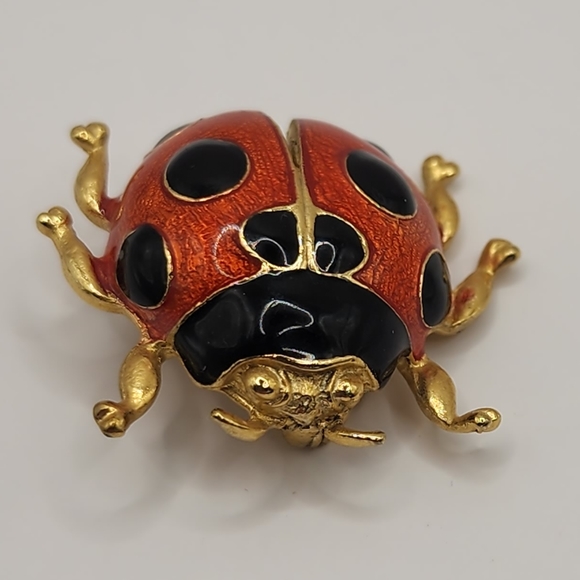 Vintage Giovanni ladybug brooch red, black, gold - Picture 5 of 5